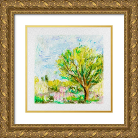 Summer Field IV Gold Ornate Wood Framed Art Print with Double Matting by Wang, Melissa