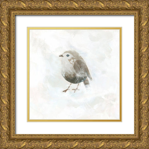 Feathered Fresco IV Gold Ornate Wood Framed Art Print with Double Matting by Vess, June Erica
