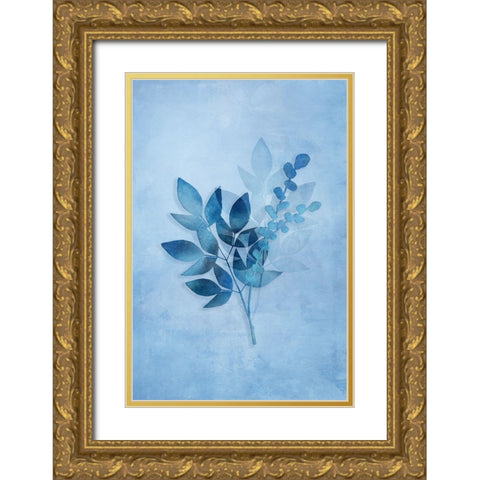 Tropical Night in Blue I Gold Ornate Wood Framed Art Print with Double Matting by Haase, Andrea