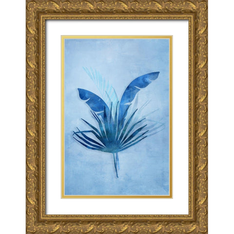 Tropical Night in Blue II Gold Ornate Wood Framed Art Print with Double Matting by Haase, Andrea