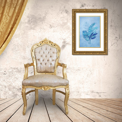 Tropical Night in Blue III Gold Ornate Wood Framed Art Print with Double Matting by Haase, Andrea