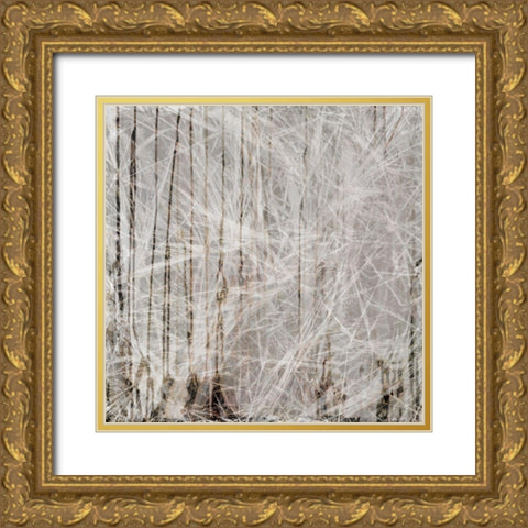 Neutral Drift II Gold Ornate Wood Framed Art Print with Double Matting by Aryai, Sia