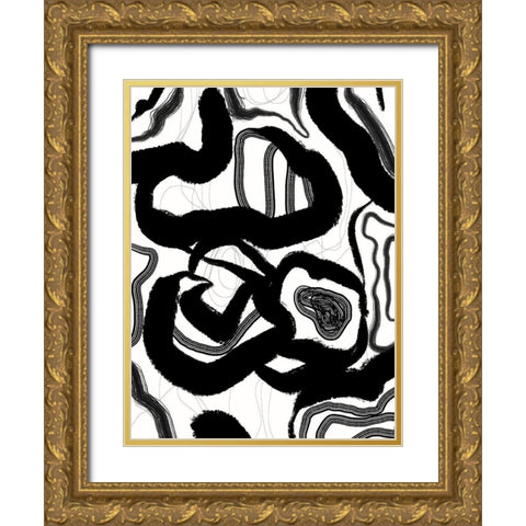 Fine Lines II Gold Ornate Wood Framed Art Print with Double Matting by Holman, Nicholas