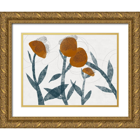 Spring Blooms Sway I Gold Ornate Wood Framed Art Print with Double Matting by Holman, Nicholas