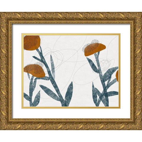 Spring Blooms Sway II Gold Ornate Wood Framed Art Print with Double Matting by Holman, Nicholas