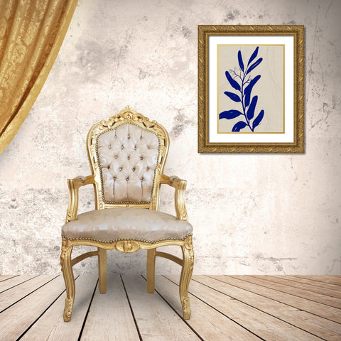 Blue Print Botanical II Gold Ornate Wood Framed Art Print with Double Matting by Holman, Nicholas