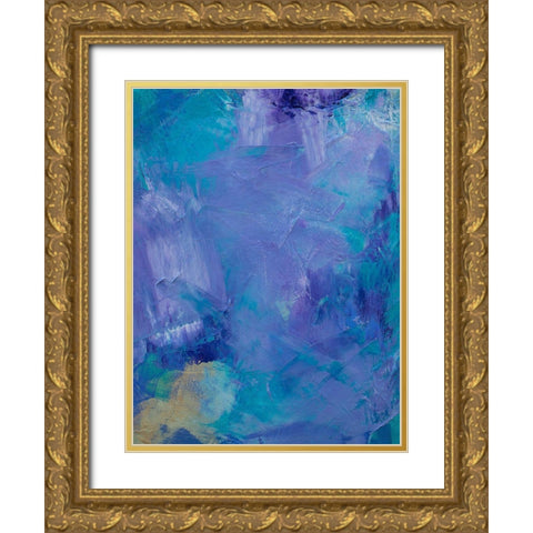 Lavender Peri II Gold Ornate Wood Framed Art Print with Double Matting by Guererra, Teodora