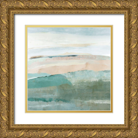 Allonby Squares I Gold Ornate Wood Framed Art Print with Double Matting by Kouta, Flora