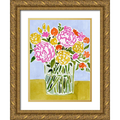 Fresh Flower Assortment II Gold Ornate Wood Framed Art Print with Double Matting by Barnes, Victoria