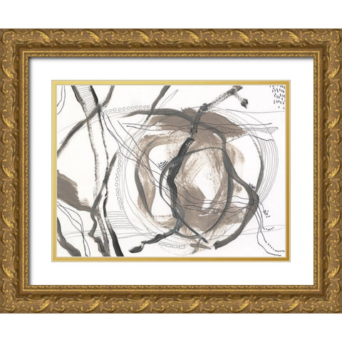 Neutral Motion I Gold Ornate Wood Framed Art Print with Double Matting by Moore, Regina