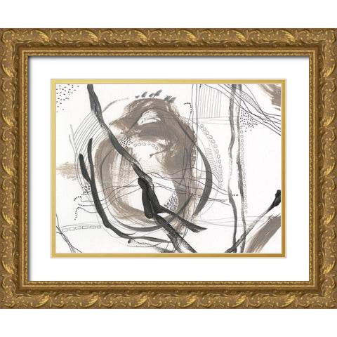 Neutral Motion III Gold Ornate Wood Framed Art Print with Double Matting by Moore, Regina