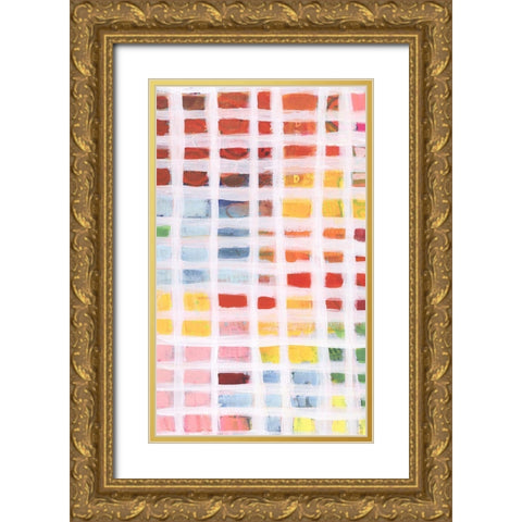 Color Peek I Gold Ornate Wood Framed Art Print with Double Matting by Moore, Regina