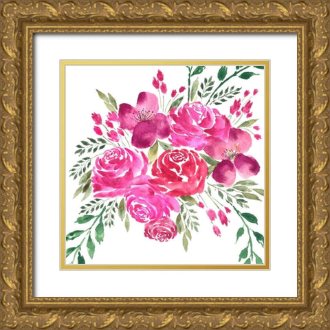 Dreaming of Flowers I Gold Ornate Wood Framed Art Print with Double Matting by Moore, Regina