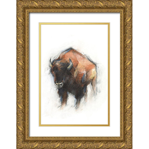 Sienna Animal Study I Gold Ornate Wood Framed Art Print with Double Matting by Harper, Ethan