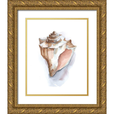 Pastel Shell Collection I Gold Ornate Wood Framed Art Print with Double Matting by Harper, Ethan