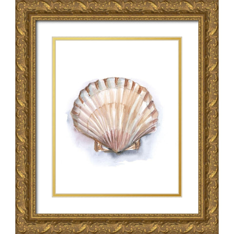 Pastel Shell Collection III Gold Ornate Wood Framed Art Print with Double Matting by Harper, Ethan