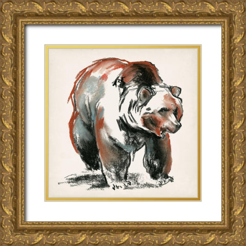 Brown Bear Gestures I Gold Ornate Wood Framed Art Print with Double Matting by Parker, Jennifer Paxton