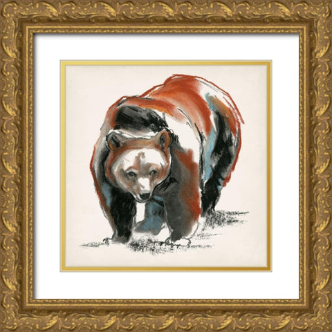 Brown Bear Gestures II Gold Ornate Wood Framed Art Print with Double Matting by Parker, Jennifer Paxton