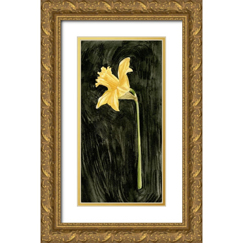 Dark Daffodils I Gold Ornate Wood Framed Art Print with Double Matting by Caroline, Emma