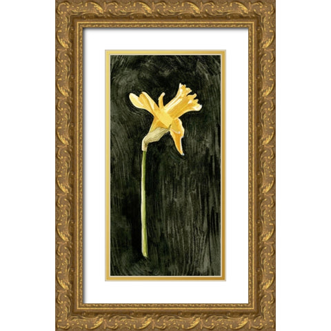 Dark Daffodils II Gold Ornate Wood Framed Art Print with Double Matting by Caroline, Emma
