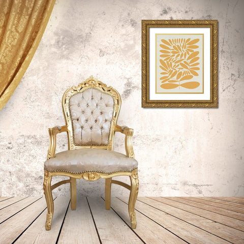 70s Sprig III Gold Ornate Wood Framed Art Print with Double Matting by Caroline, Emma