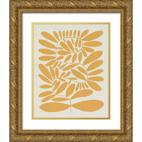 70s Sprig III Gold Ornate Wood Framed Art Print with Double Matting by Caroline, Emma