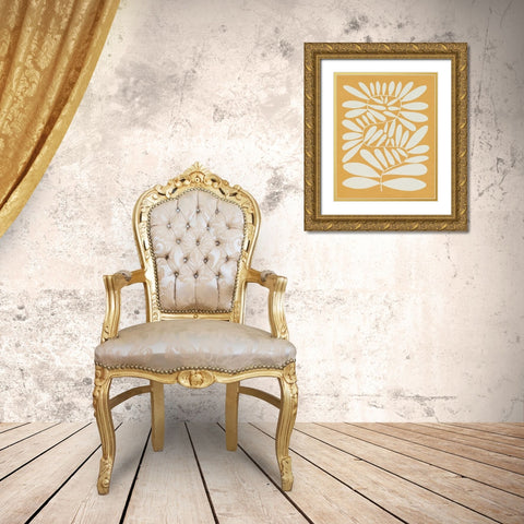 70s Sprig IV Gold Ornate Wood Framed Art Print with Double Matting by Caroline, Emma
