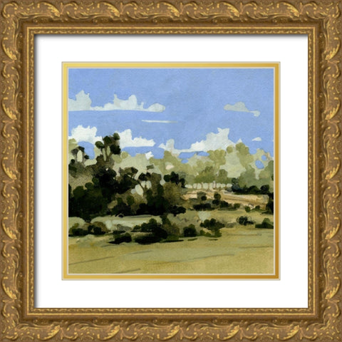 Cerulean Summer I Gold Ornate Wood Framed Art Print with Double Matting by Caroline, Emma