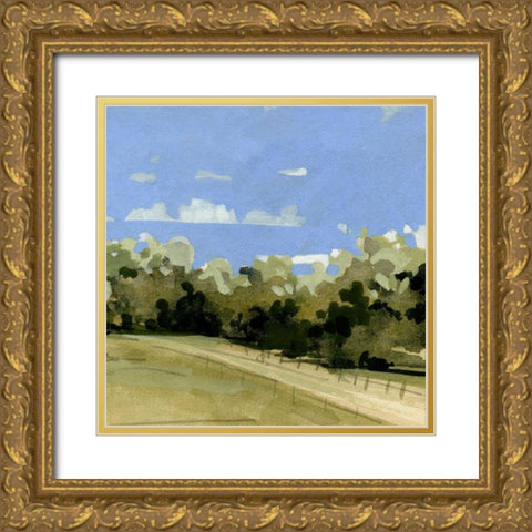 Cerulean Summer II Gold Ornate Wood Framed Art Print with Double Matting by Caroline, Emma