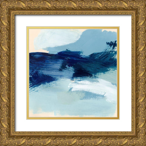 Coastal Brushstrokes I Gold Ornate Wood Framed Art Print with Double Matting by Barnes, Victoria