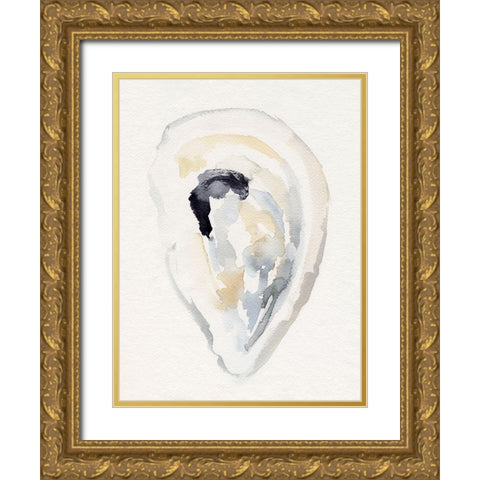 Oyster Shell Watercolor II Gold Ornate Wood Framed Art Print with Double Matting by Barnes, Victoria