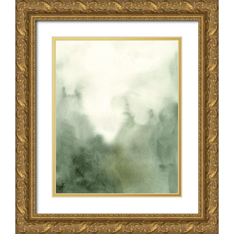 Verdant Fog I Gold Ornate Wood Framed Art Print with Double Matting by Caroline, Emma