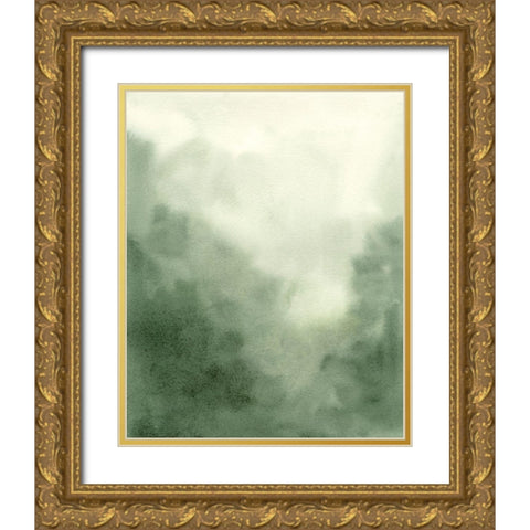Verdant Fog II Gold Ornate Wood Framed Art Print with Double Matting by Caroline, Emma