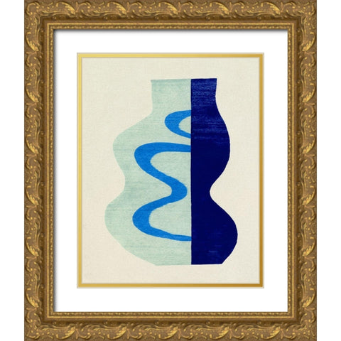 Squiggle Vase I Gold Ornate Wood Framed Art Print with Double Matting by Caroline, Emma