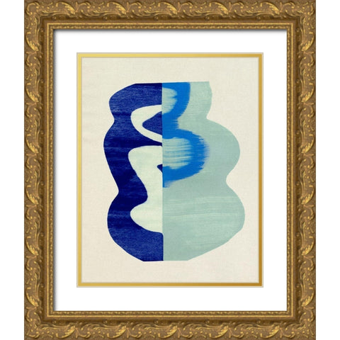 Squiggle Vase III Gold Ornate Wood Framed Art Print with Double Matting by Caroline, Emma