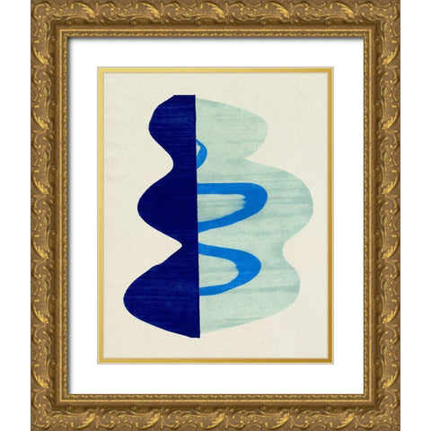 Squiggle Vase IV Gold Ornate Wood Framed Art Print with Double Matting by Caroline, Emma