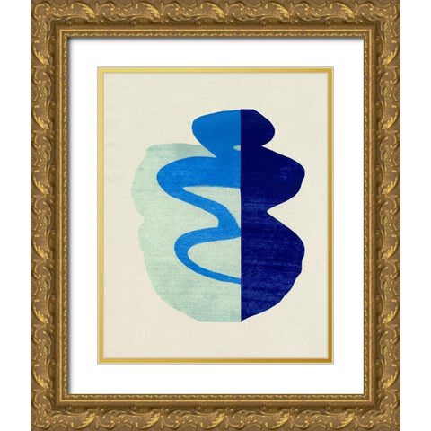 Squiggle Vase V Gold Ornate Wood Framed Art Print with Double Matting by Caroline, Emma