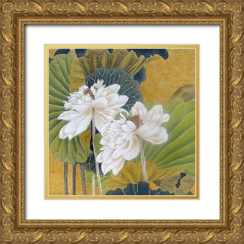 Historical Flora I Gold Ornate Wood Framed Art Print with Double Matting by Hunziker, Steve