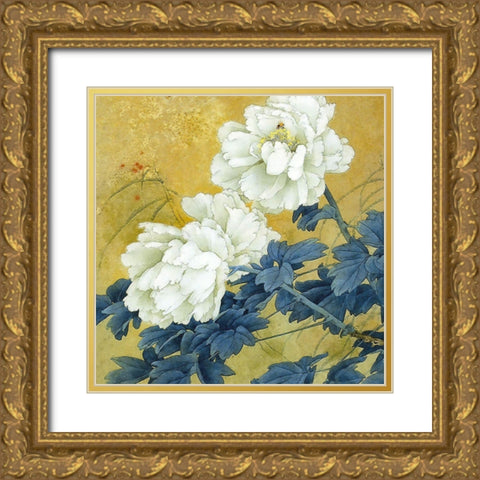 Historical Flora II Gold Ornate Wood Framed Art Print with Double Matting by Hunziker, Steve