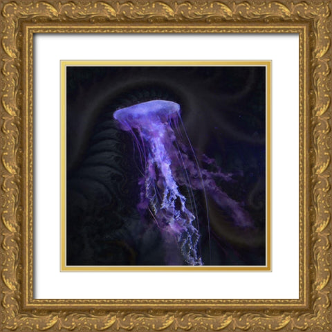 Peri Gelatinous IV Gold Ornate Wood Framed Art Print with Double Matting by Hunziker, Steve