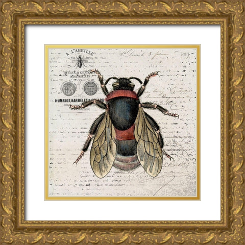 History Bee I Gold Ornate Wood Framed Art Print with Double Matting by Smith, Karen