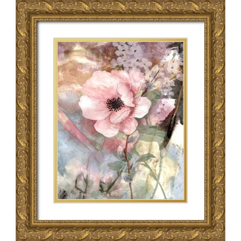 Pastel Fleur II Gold Ornate Wood Framed Art Print with Double Matting by Smith, Karen