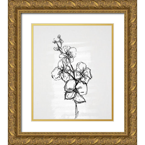 Flourish Sketches I Gold Ornate Wood Framed Art Print with Double Matting by Smith, Karen