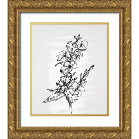 Flourish Sketches II Gold Ornate Wood Framed Art Print with Double Matting by Smith, Karen