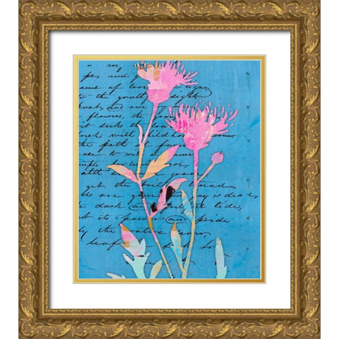 Thistle Notes I Gold Ornate Wood Framed Art Print with Double Matting by Smith, Karen
