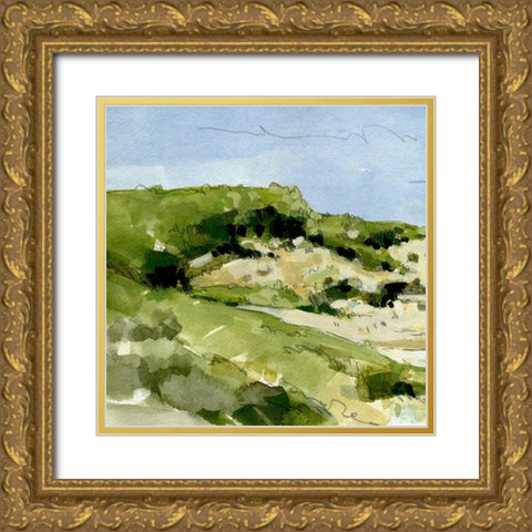 Coastal Sketch III Gold Ornate Wood Framed Art Print with Double Matting by Caroline, Emma