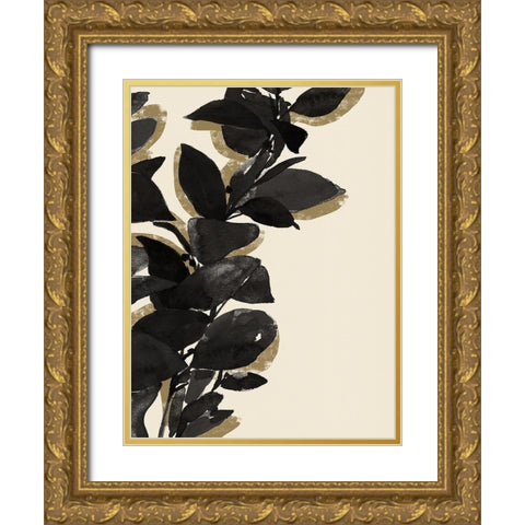 Ebony Branch I Gold Ornate Wood Framed Art Print with Double Matting by Warren, Annie