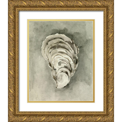 Neutral Oyster Shell II Gold Ornate Wood Framed Art Print with Double Matting by Caroline, Emma