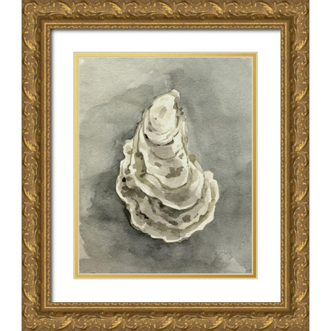 Neutral Oyster Shell IV Gold Ornate Wood Framed Art Print with Double Matting by Caroline, Emma