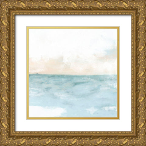 Wave Whisper I Gold Ornate Wood Framed Art Print with Double Matting by Vess, June Erica